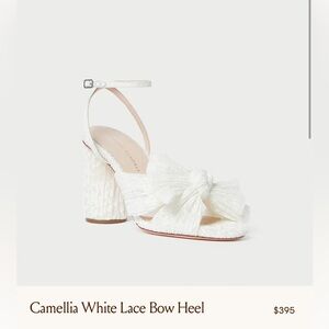 LOEFFLER RANDALL Camellia White Lace Bow Heel Sz 8 NEW IN BOX NEVER WORN
